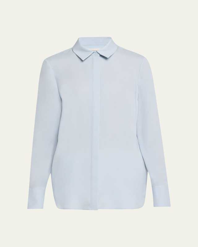 Scottie Silk Button-Down Blous